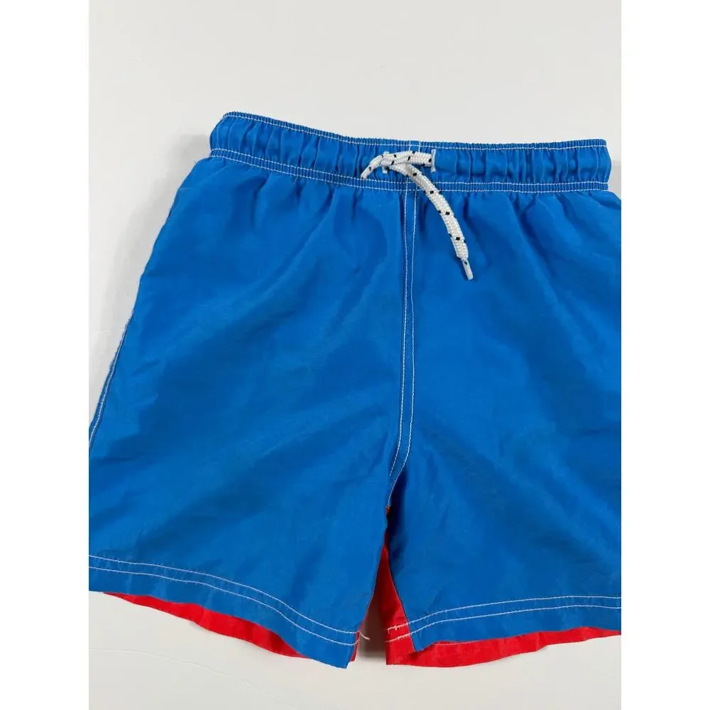 Mini Boden Shark Swim Trunks Blue Size 7-8 swim shorts